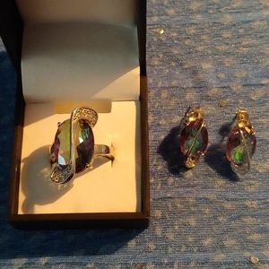 Ring & earring Mystic Topaz bundle
